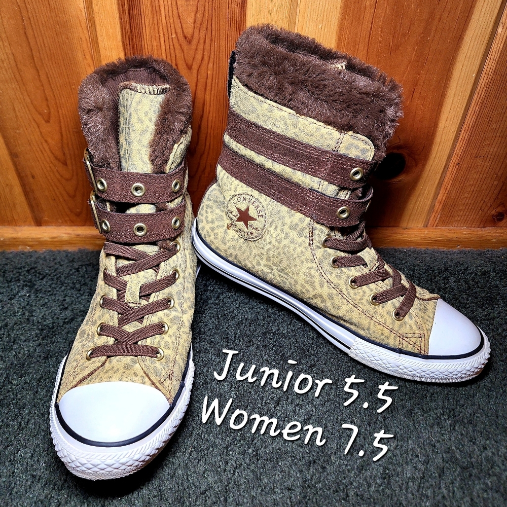 RARE Chuck Taylor All Star Hi GS 'Glendale Leopard' Women 7.5